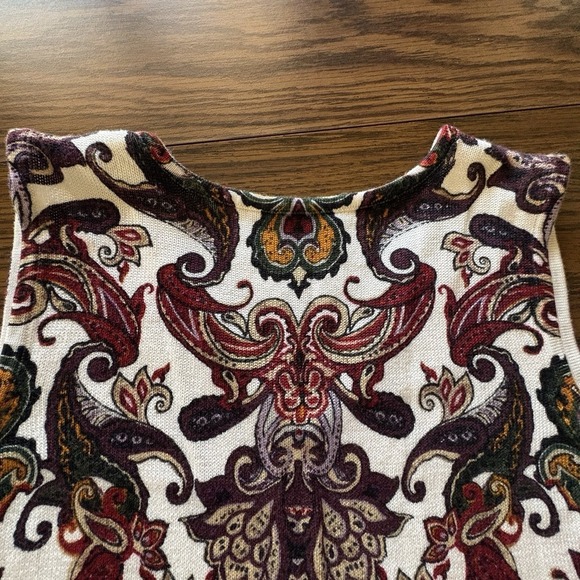 2 Piece Chicos 1/MED Artsy Multicolor Paisley Open Cardigan Duster Long Sleeves - Picture 8 of 8